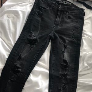 American Eagle black ripped jeans